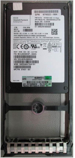 Hewlett Packard Enterprise 879404-001 920GB SSD SFF SS20000 FIPS SM 879404-001
