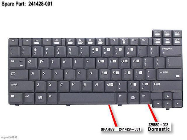 HP 241428-001-RFB EVO N600C US KEYBD 241428-001-RFB