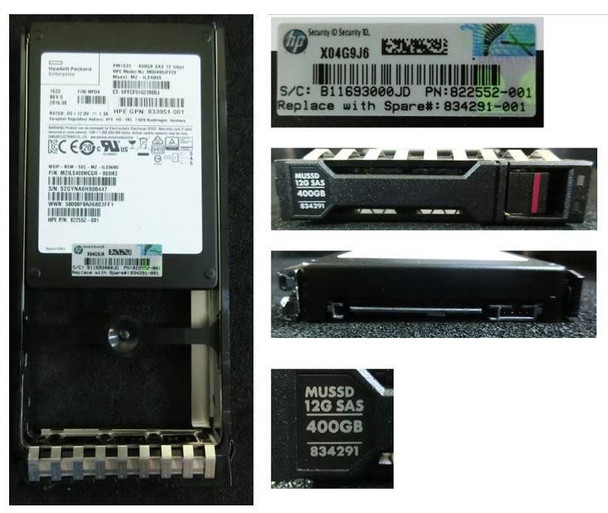 Hewlett Packard Enterprise 834291-001 DRV SSD 400GB 12G SFF SAS MU 834291-001