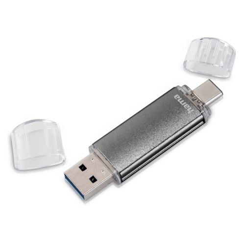 Hama Laeta Twin 16Gb Usb 2.0/Micro Usb Memory Pen Otg Aluminium Casing Grey 00123924