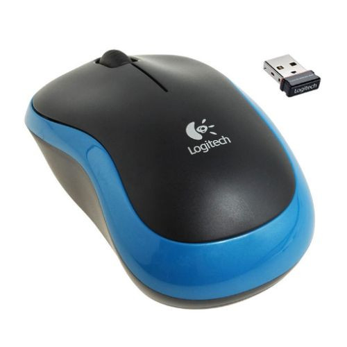 Logitech M185 Wireless Notebook Mouse Usb Nano Receiver Black/Blue 910-002239