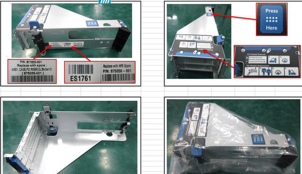 Hewlett Packard Enterprise 875056-001 PCI riser cage 875056-001
