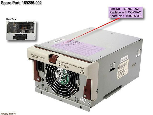 HP 169286-002 POWER SUPPLY. 750W. HOTPLUG 169286-002