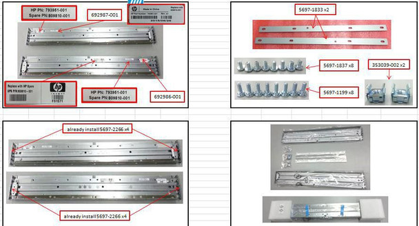Hewlett Packard Enterprise 809810-001 RAIL KIT 4U24 FASTENERS SS 809810-001