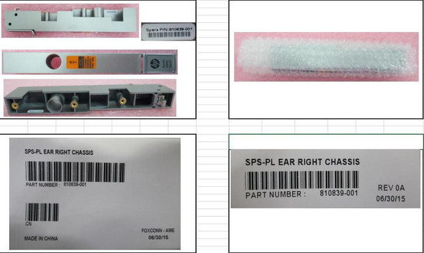 Hewlett Packard Enterprise 810839-001 PL EAR RIGHT CHASSIS 810839-001