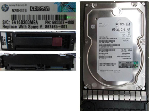 Hewlett Packard Enterprise 867465-001 HDD G5 4TB 6G 7.2K LFF SAS 867465-001