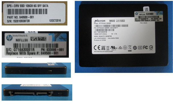 Hewlett Packard Enterprise 849500-001 SSD 128GB 6G SFF SATA 849500-001