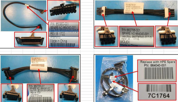 Hewlett Packard Enterprise 864040-001 CHASSIS FAN CABLES 864040-001