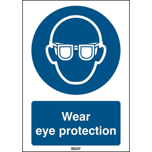Brady STEN M004-148X210-PE-CRD/1 ISO 7010 Sign - Wear eye STEN M004-148X210-PE-CRD/1