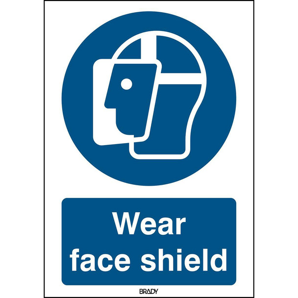 Brady STEN M013-210X297-PP-CRD/1 ISO 7010 Sign - Wear face STEN M013-210X297-PP-CRD/1