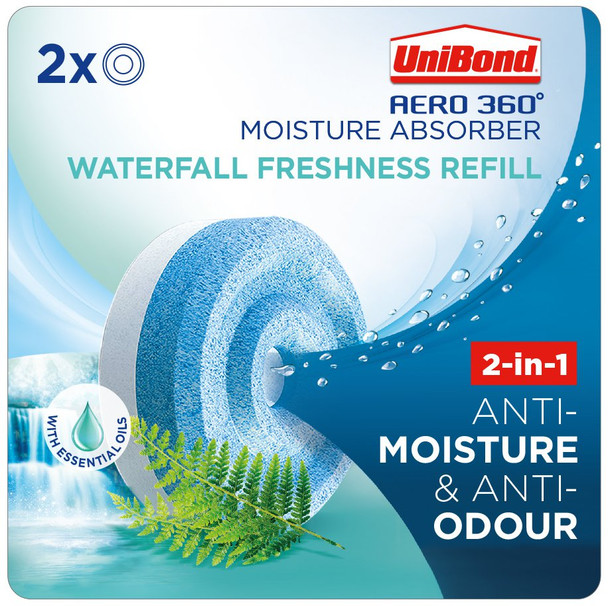 Unibond Aero 360 Moisture Absorber 2-In-1 Anti-Moisture And Anti-Odour Waterfall 2631290 Unibond Aero 360 Moisture Absorber 2-In-1 Anti-Moisture And Anti-Odour Waterfall 2631290