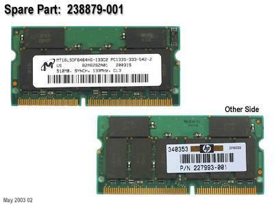Hewlett Packard Enterprise RP000081869 SPS-BD.MEM 512MB.SDRAM.133MHZ RP000081869