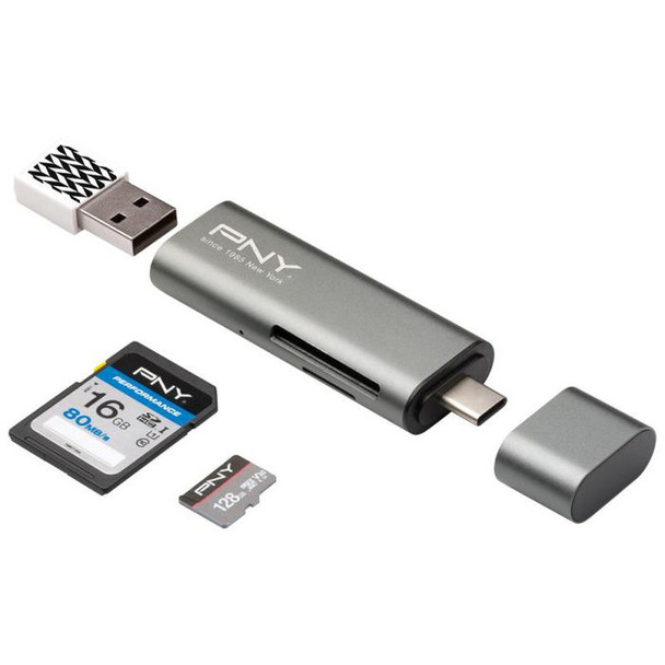 PNY R-TC-UA-3N1E01-RB Card reader USB C / USB R-TC-UA-3N1E01-RB