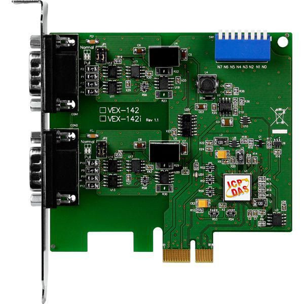 ICP DAS 50374 PCI EXPRESS KORT. 2 PORT RS-42 50374
