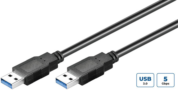 MicroConnect USB3.0AA1B USB3.0  A-A 1m M-M. Black USB3.0AA1B