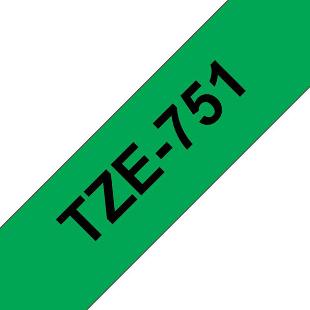Brother TZE751 Tape Black on Green 24mm TZE751