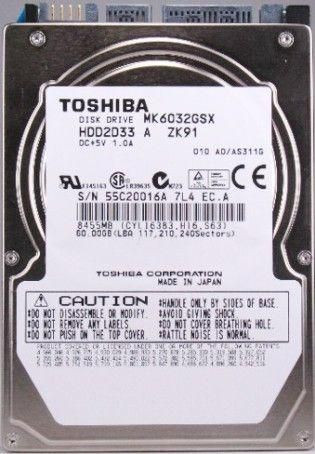 Toshiba MK6032GSX-RFB 60GB SATA150 5400RPM 2.5" HDD MK6032GSX-RFB