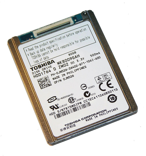 Toshiba MK8009GAH-RFB 80GB 1.8" ZIF LAPTOP HD MK8009GAH-RFB