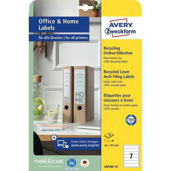 Avery LR4760-10 Self-Adhesive Label Rectangle LR4760-10