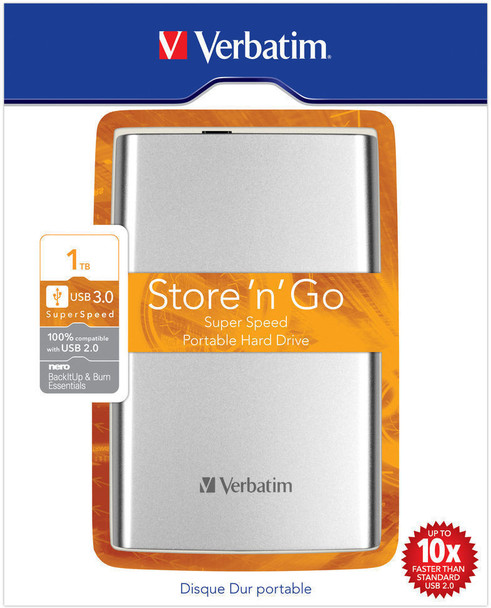 Verbatim 53071 External HD 1 TB Silver 53071