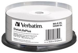 Verbatim 43750 BD-R DL 50GB 6X. 25 pack 43750