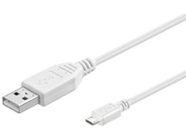 MicroConnect USBABMICRO030W Micro USB Cable. White. 0.3m USBABMICRO0,30W