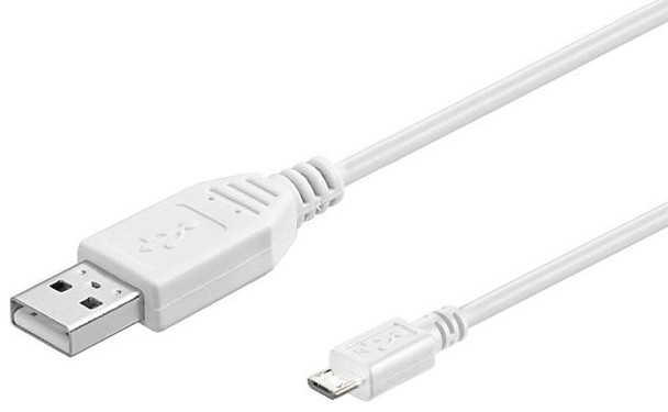 MicroConnect USBABMICRO030W Micro USB Cable. White. 0.3m USBABMICRO0,30W