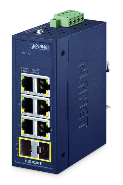 Planet IGS-820TF IP30 �Compact size 6-Port IGS-820TF