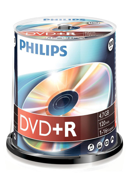 Philips DR4S6B00F/00 100 x DVD+R. 4.7GB/120min. 16x DR4S6B00F/00