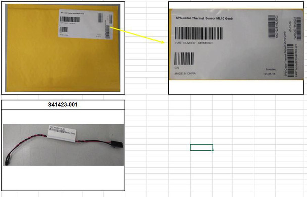 Hewlett Packard Enterprise 849149-001-RFB ML10 Gen9 Thermal sensor Cable 849149-001-RFB