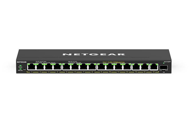 Netgear Gs316epp 16 Port High Powered Managed Gigabit Ethernet Plus Switch With GS316EPP-100UKS