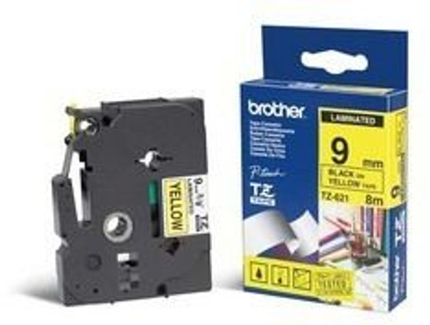Brother TZE621 Tape Black on Yellow 9mm TZE621 Brother TZE621 Tape Black on Yellow 9mm TZE621