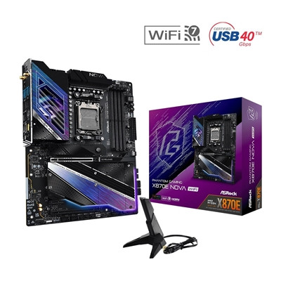 Asrock X870E NOVA WIFI Phantom Gaming Amd Am5 Socket Motherboard Atx 4X Ddr5 Slo X870E NOVA WIFI