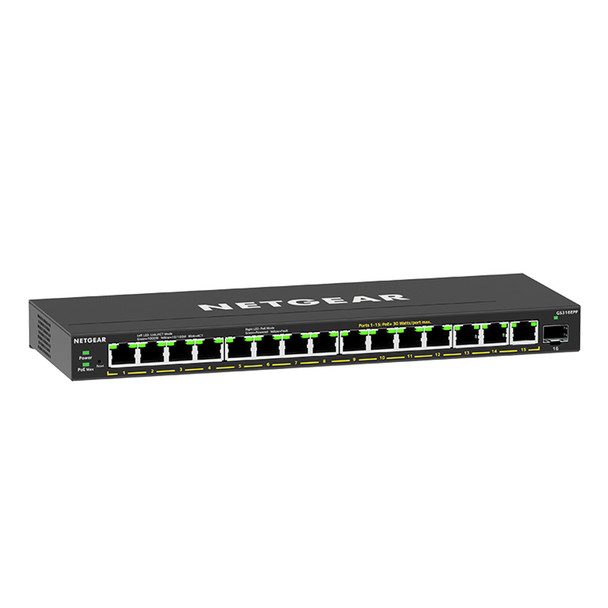 NETGEAR GS316EPP Managed Gigabit Ethernet 10/100/1000 Full duplex Power over Eth GS316EPP-100UKS