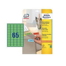 Avery L4792-20 Self-Adhesive Label Green L4792-20