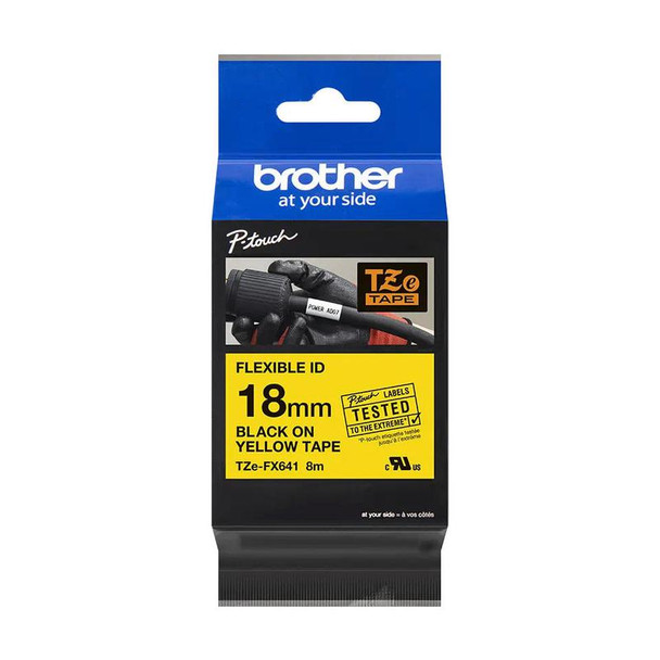 Brother Black On Yellow Label Tape 18Mm X 8M - TZEFX641 TZEFX641 Brother Black On Yellow Label Tape 18Mm X 8M - TZEFX641 TZEFX641