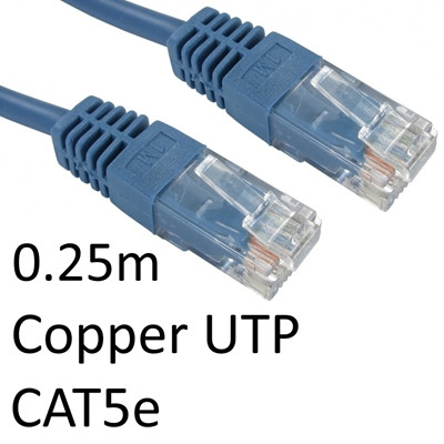Rj45 M To Rj45 M Cat5e 0.25M Blue Oem Moulded Boot Copper Utp Network Cable URT-600-HB