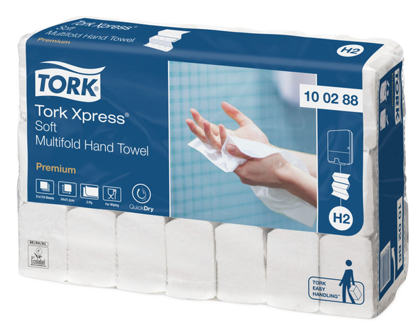 Tork Xpress Soft H2 Multifold Hand Towel 110 Sheets White Pack 21 - 100288 100288 Tork Xpress Soft H2 Multifold Hand Towel 110 Sheets White Pack 21 - 100288 100288