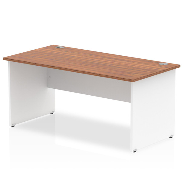 Impulse Straight Office Desk W1600 X D800 X H730mm Panel End Leg Walnut Finish W TT000013 Impulse Straight Office Desk W1600 X D800 X H730mm Panel End Leg Walnut Finish W TT000013