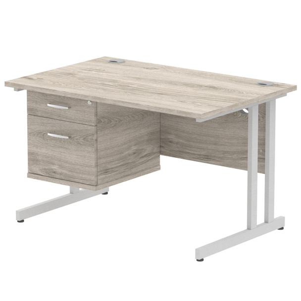Dynamic Impulse 1200 X 800Mm Straight Desk Grey Oak Top Silver Cantilever Leg Wi I003436 Dynamic Impulse 1200 X 800Mm Straight Desk Grey Oak Top Silver Cantilever Leg Wi I003436