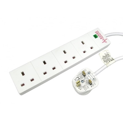 Target RB-02M04SPD  Power Extension 2M 4  Ports White 13 Amp Fuse Surge Prot RB-02M04SPD