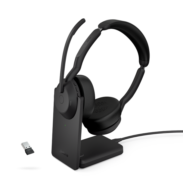 Jabra Evolve2 55 Link 380 USB-A UC Stereo Headset and Stand EVOLVE255AUCSTEREOSTAND