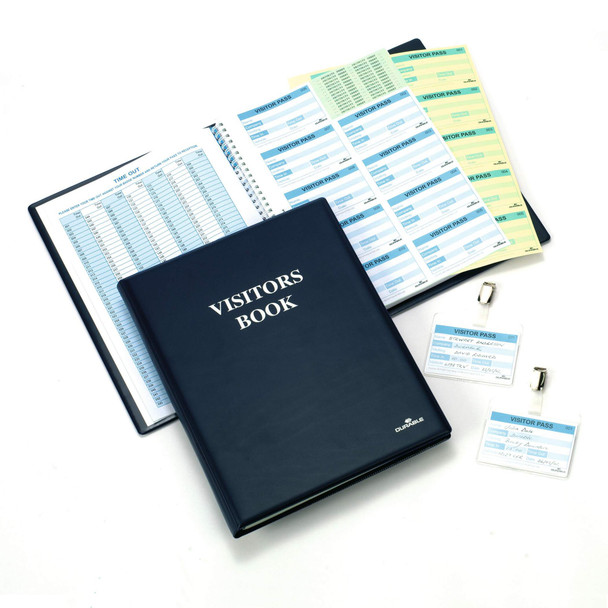Durable Visitor Book 300 With 300 Badge Insert Refills 60X90mm 146500 146500 Durable Visitor Book 300 With 300 Badge Insert Refills 60X90mm 146500 146500