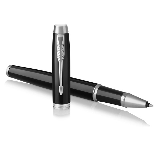 Parker Im Rollerball Pen Black/Chrome Barrel Black Ink Gift Box 1931658 Parker Im Rollerball Pen Black/Chrome Barrel Black Ink Gift Box 1931658