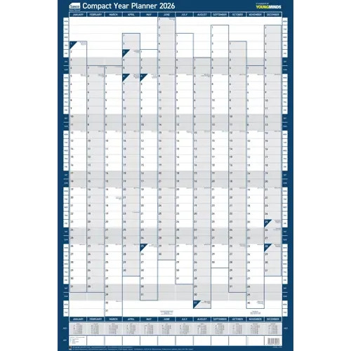 Sasco Unmounted Compact Portrait Wall Planner 2026 Poster (405 x 610mm) 2410268 2410268