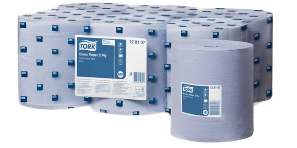 Tork Basic M2 Paper Centrefeed Roll 2 Ply 150M Blue Pack 6 - 128107 128107 Tork Basic M2 Paper Centrefeed Roll 2 Ply 150M Blue Pack 6 - 128107 128107