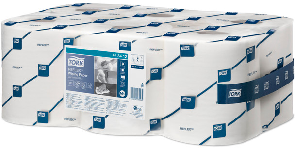 Tork Reflex M4 Centrefeed Wiping Paper 1-Ply 114M White Pack 6 - 473412 473412 Tork Reflex M4 Centrefeed Wiping Paper 1-Ply 114M White Pack 6 - 473412 473412
