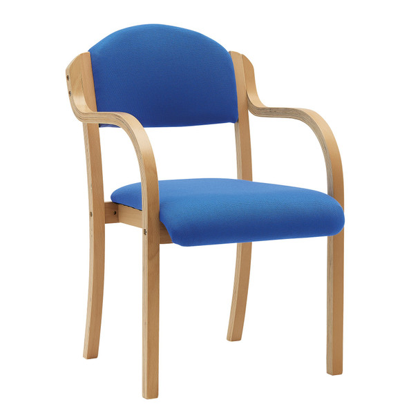 Nautilus Designs Tahara Stackable Conference/Visitor Chair With Arms Blue Fabric DPA2050/A/BE/BL Nautilus Designs Tahara Stackable Conference/Visitor Chair With Arms Blue Fabric DPA2050/A/BE/BL