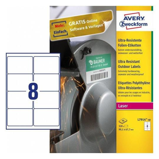 Avery L7914-40 Printer Label White L7914-40