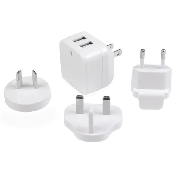 StarTech.com Dual-port USB Wall Charger International Travel 17W/3.4A White USB2PACWH